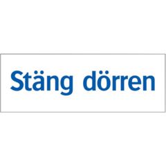 LUN566700134 Skylt "Stäng Dörren" Systemtext 74x210mm