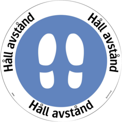 LUN566767489 Golvdekal Systemtext Håll avstånd