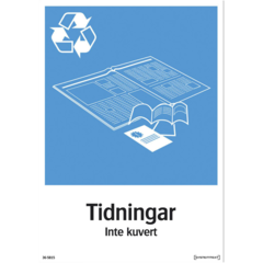 LUN566742979 Skylt TIDNINGAR Systemtext 148x210mm