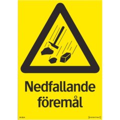 LUN566749008 Skylt Nedfallande föremål Systemtext 210x297mm
