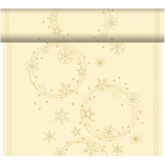 119200836 Duni Dunicel Star Shine Cream Table Runner 0.4 x 24m