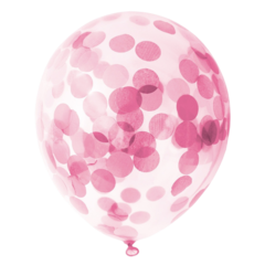 HIS64498 Ballong 12" Rosa Konfetti 6p