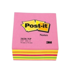 7100200378-2 Post-It Noter Kub Neon 76x76mm