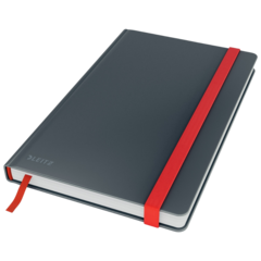 44810089 Anteckningsbok Leitz Med bokmärkesband Linjerat Grå A5