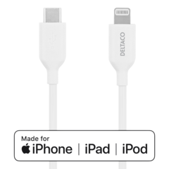DELIPLH451 Kabel USB-C till Lightning Deltaco 1m