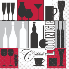 AM96687 Servett Mank Cocktail Lounge 3-Lag 24x24cm