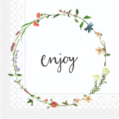 AM99638 Servett Mank Kalina Vit 3-lags 33x33cm - Blomsterkrans