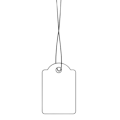 6933 Hängetikett M/Tråd 18x28 mm