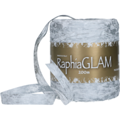 102037 Presentband Raphia Vit/Silver 10mm x 200m