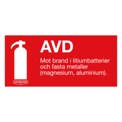 607052 Brandskylt AVD (Lithiumbrand) 100x200mm