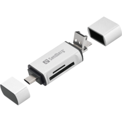 13628 Minneskortläsare 2-i-1 Sandberg USB-C, USB, Micro USB