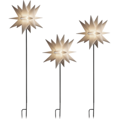 GK4466270 3D White LED Plastic Star 3-Pack
