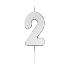 HED202273 Nummerljus 2, Silver, 6,5x4cm