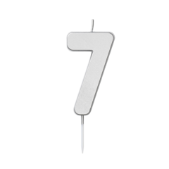 HED202278 Nummerljus 7, Silver, 6,5x4cm