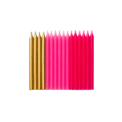 HED202303 Tårtljus Rosa/Guld 7,5x0,5cm