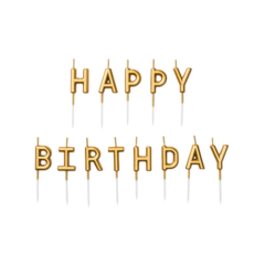 HED202304 Tårtljus "Happy Birthday" Guld