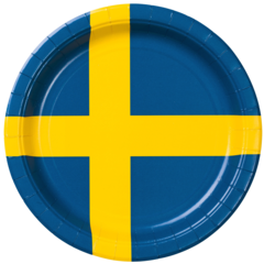 HED202434 DH95 Papperstallrik blå/vit