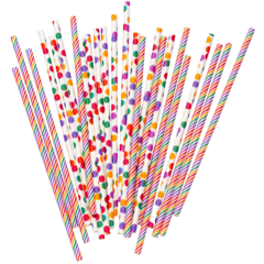 HED202635 Papperssugrör Karusell + Confetti DesignHouse95 197mm