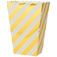 HED202648 Popcornbägare 13x19cm Vit Guld randig