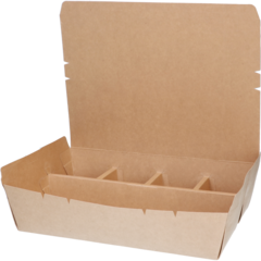 5400502 Bentolåda Stor 5-Fack Naturell 225x170x64mm