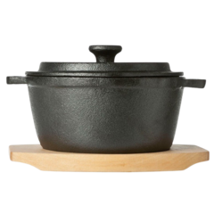 BI1908371 Gjutjärnsgryta med Träunderlägg Cosy & Trendy