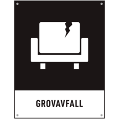 SKMX10 Skylt GROVAVFALL 300x390mm