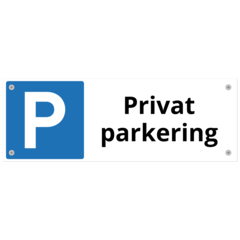 SKMX27 Skylt P Privat Parkerings 197x105mm