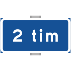 SKMX39 Skylt 2 Timmar 400x200mm