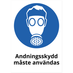 SKMX122 Dekal Andningsskydd måste användas 210x297mm