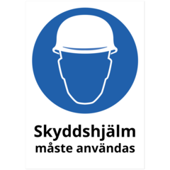 SKMX123 Dekal Skyddshjälm måste användas 210x297mm