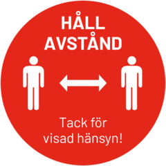 SKMX169 Golvdekal HÅLL AVSTÅND Röd Ø350mm