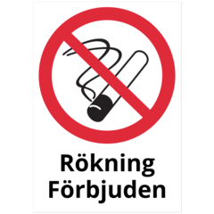 SKMX76 Skylt Rökning Förbjuden 148x210mm