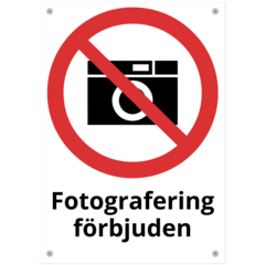 SKMX86 Skylt Fotografering förbjuden 210x297mm