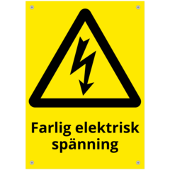 SKMX100 Skylt Farlig elektrisk spänning 210x297mm