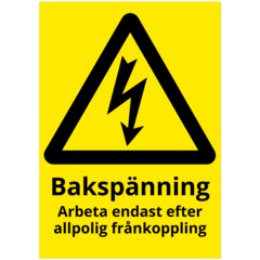 SKMX101 Skylt Bakspänning 210x297mm