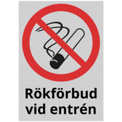 SKMX95 Skylt Rökfri vid entrén 148x210mm
