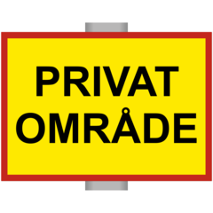 SKMX93 Skylt PRIVAT OMRÅDE 297x210mm