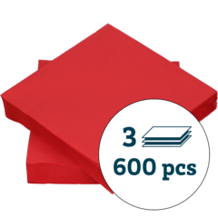 1279011 Serviett 3-Lag Rød 40x40cm