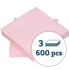 227703 Servett 3-lags Rosa 40x40cm