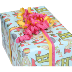 FP4406207 Presentpapper Happy Turkosblå