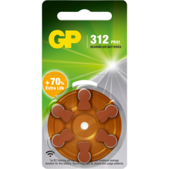 103250 Hörapparatbatteri GP ZA312 (PR41) Brun