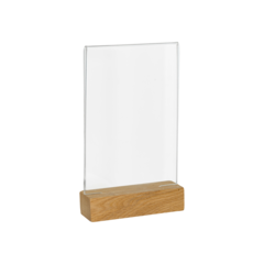 D8311537 Akrylficka A6 stående med träfot