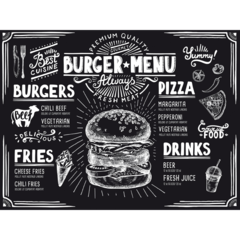 AM90127 Bordstablett Burger Menu 40x30