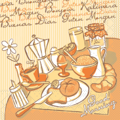 AM92184 Servett Mank New Day 3-lags 24×24 cm - “Good Morning”