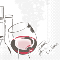 AM98783 Servett Mank Time for Wine 3-lags 24×24cm