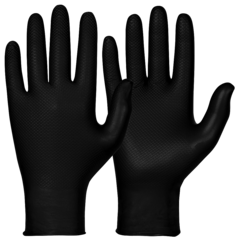 GB114970 NITRILE GLOVES FISHSCALE BLACK