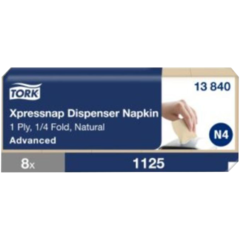 15713840 Dispenserservett Tork Xpressnap N4 Natur 1-lags 21,3x33cm