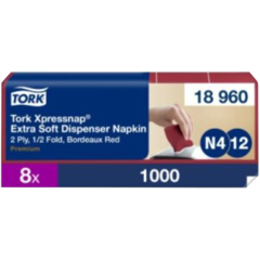 15718960 Dispenserserviet Tork Xpressnap N4 Ekstra Blød Vinrød
