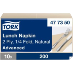 157477350 Servett Tork 2-lag Natur 33x33cm 1/4-vikt