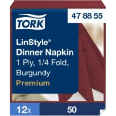 157478855 SERVIETT LINSTYLE VINRØD 39X39